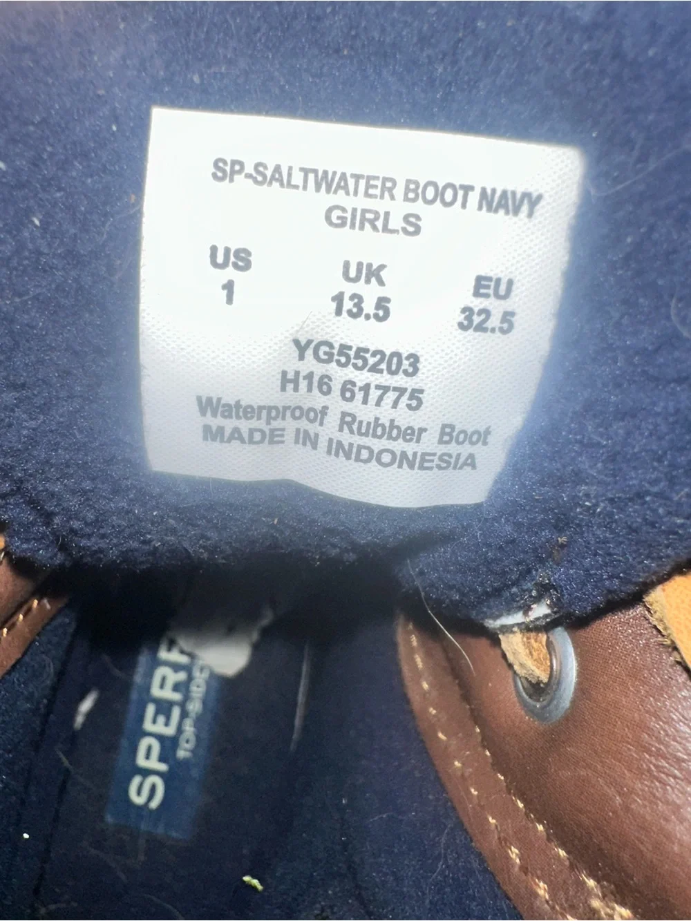 🦆🦆 NEW Sperry Navy Rubber and Brown Leather Saltwater Duck Boots 🦆🦆